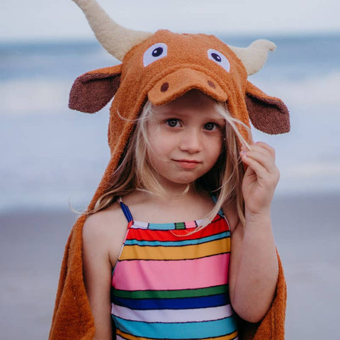 Longhorn hooded towel for toddlers ages 2 to 8 years old