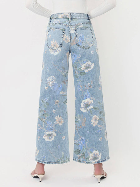 SUPER HIGH RISE FLORAL EXTREME VINTAGE FLARE JEANS T7443FRL: FLORAL PRINT / 30