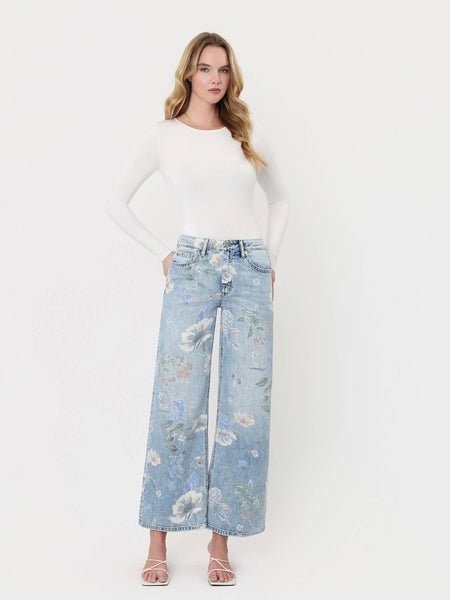SUPER HIGH RISE FLORAL EXTREME VINTAGE FLARE JEANS T7443FRL: FLORAL PRINT / 29