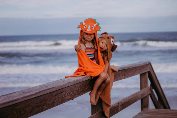 Dinosaur hooded towel for toddlers ages 2 to 8 years old