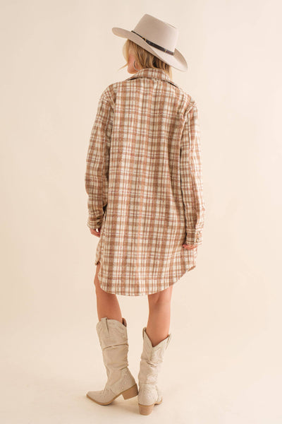 34224J - Yarn Dyed Plaid Metallic Wool Blend Button Jacket: BLACK / L